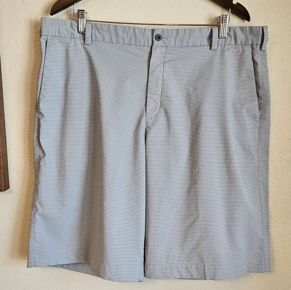 Nike Mens Golf Dri Fit Golf Shorts Blue Striped Tour Performance Pockets Size 38